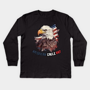 american eagle, 1776, 4th of july Kids Long Sleeve T-Shirt